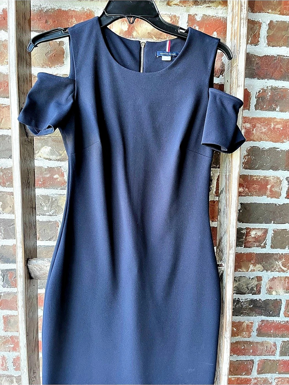 Tommy Hilfiger Cold Shoulder Sheath Dress Navy Mini Dress Size 2